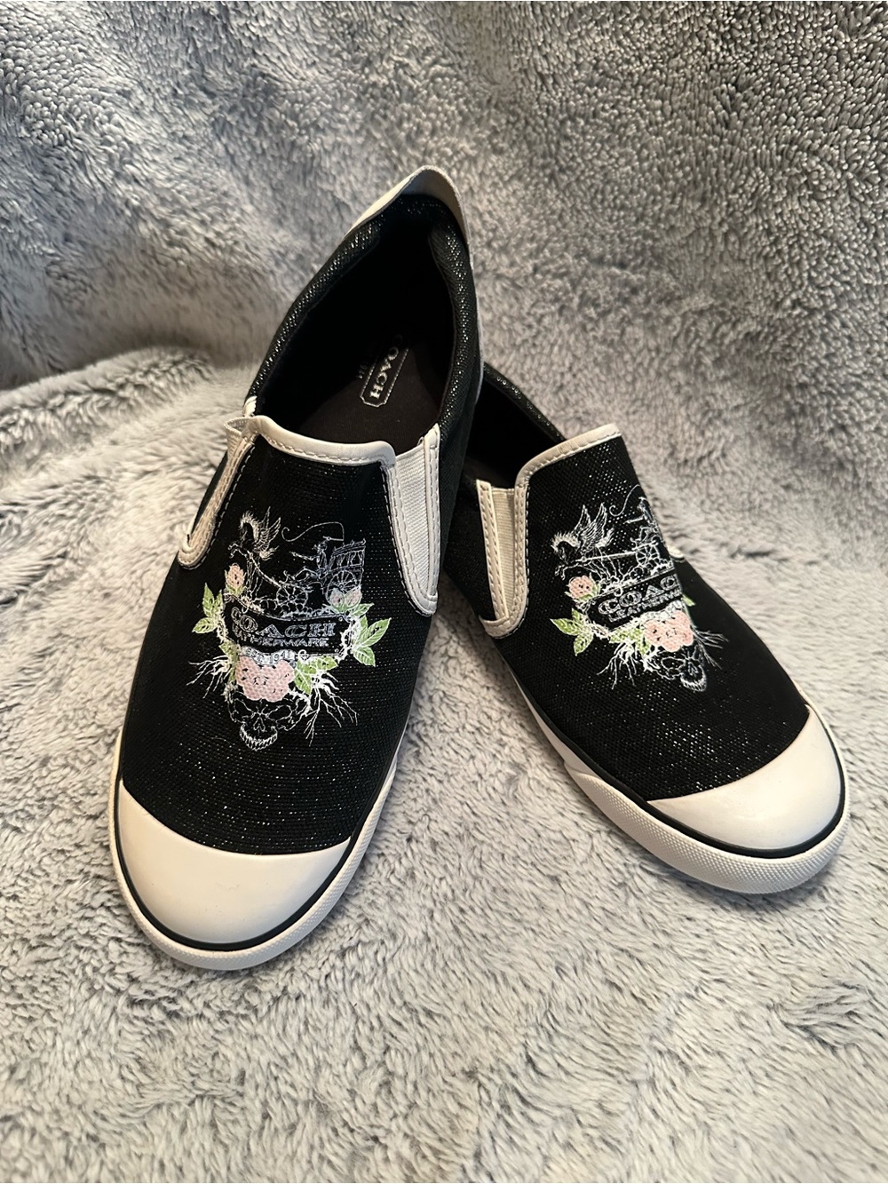 RARE Coach Beale Tattoo Print Canvas Sneaker Size 10
